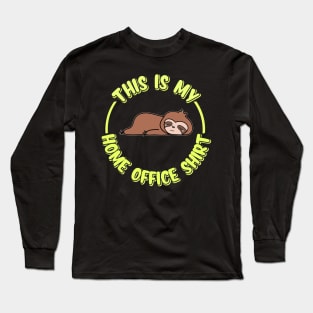 Funny Home Office Sloth Long Sleeve T-Shirt